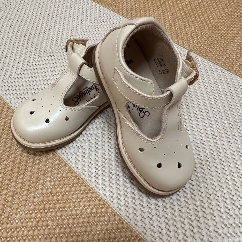 Footmates Beige Kids Dress Shoes